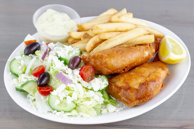 Golden fish and chips with fresh-cut fries