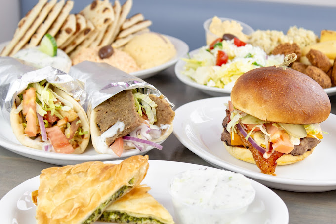 Souvlaki skewers and grilled meats hot off the charcoal grill